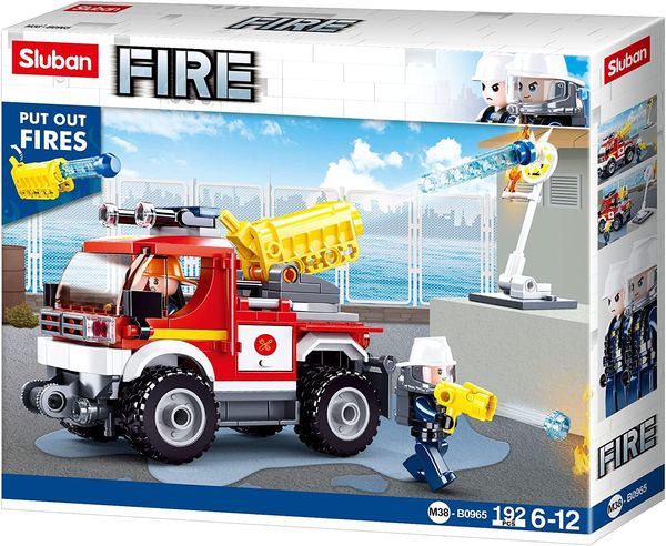 Sluban Fire Feuerwehrauto 192 St. Klemmbausteine - Bauspielzeug M38-B0965