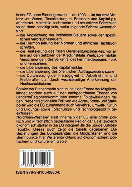 Produktbild: Nordrhein-Westfalen und die Europ&auml;ische Gemeinschaft