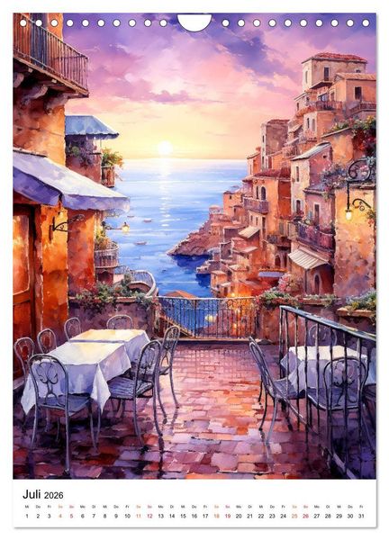 Produktbild: Italienische Riviera - wundersch&ouml;ne K&uuml;ste (Wandkalender 2026 DIN A4 hoch), CALVENDO Monatskalender