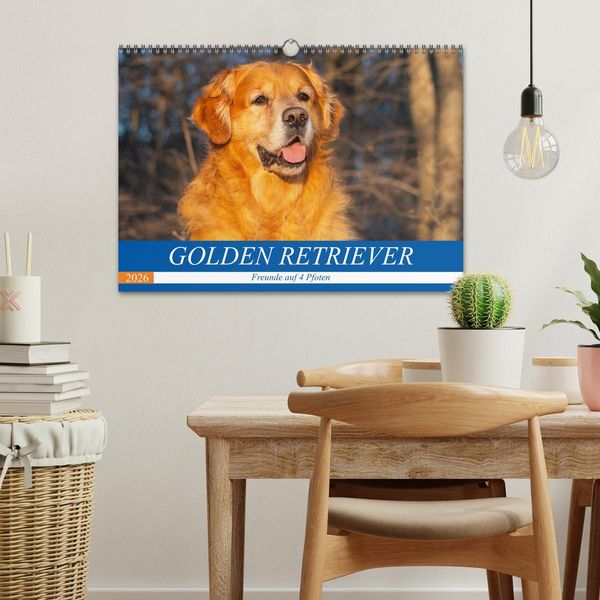 Produktbild: Golden Retriever - Freunde auf 4 Pfoten (Wandkalender 2026 DIN A3 quer), CALVENDO Monatskalender
