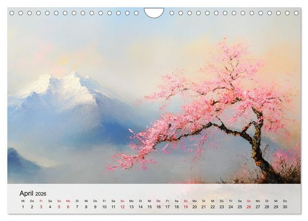 Produktbild: Japan. Eine k&uuml;nstlerische Reise im Aquarellstil (Wandkalender 2026 DIN A4 quer), CALVENDO Monatskalender