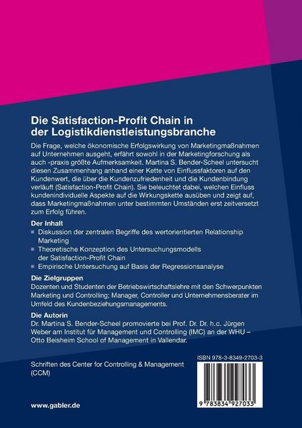 Produktbild: Die Satisfaction-Profit Chain in der Logistikdienstleistungsbranche