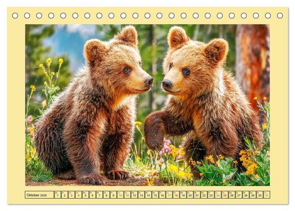 Produktbild: Im Herz der Wildnis. Die beeindruckende St&auml;rke und Stille der B&auml;ren (Tischkalender 2026 DIN A5 quer), CALVENDO Monatskalender