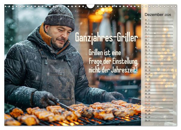 Produktbild: Lieblingshobby Grillen (Wandkalender 2026 DIN A3 quer), CALVENDO Monatskalender