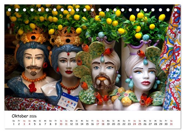 Produktbild: Sizilien - der Osten und die Liparischen Inseln (Tischkalender 2026 DIN A5 quer), CALVENDO Monatskalender