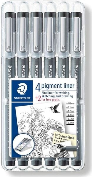 Produktbild: STAEDTLER Finliner pigment liner schwarz 6er Set