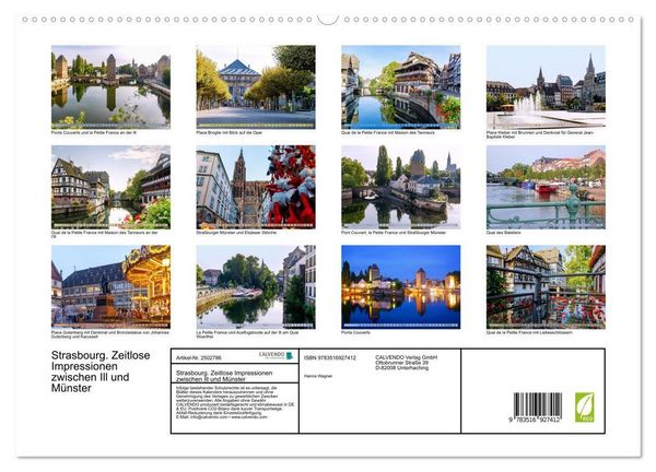 Produktbild: Strasbourg. Zeitlose Impressionen zwischen Ill und M&uuml;nster (hochwertiger Premium Wandkalender 2027 DIN A2 quer), Kunstdruck in Hochglanz