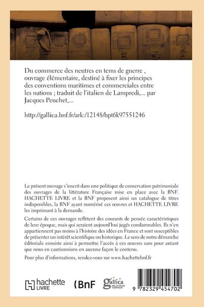 Produktbild: Du commerce des neutres en tems de guerre. Traduit de l'italien