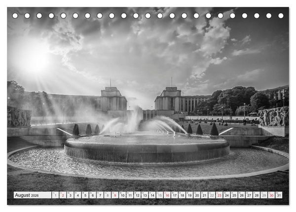 Produktbild: PARIS Monochrome Impressionen (Tischkalender 2026 DIN A5 quer), CALVENDO Monatskalender