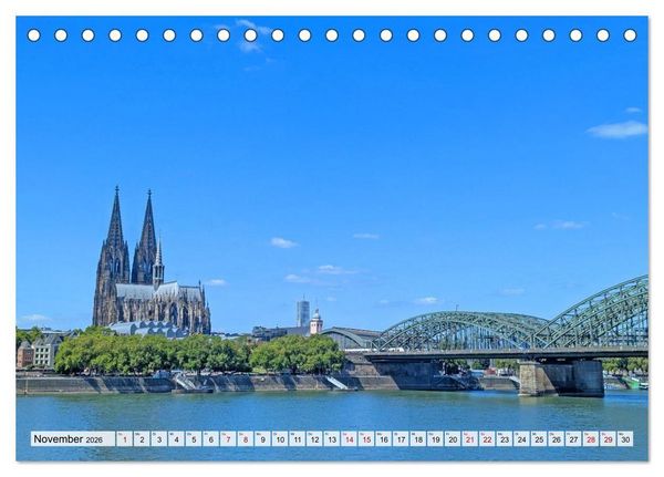 Produktbild: K&ouml;ln Perspektiven einer Stadt (Tischkalender 2026 DIN A5 quer), CALVENDO Monatskalender
