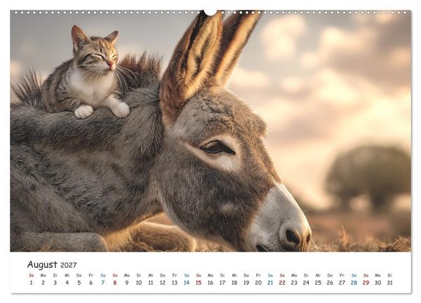 Produktbild: Wenn Tiere Freunde werden (Wandkalender 2027 DIN A2 quer), CALVENDO Monatskalender