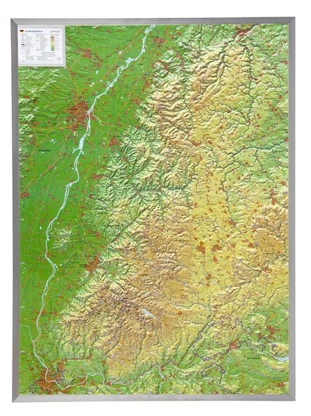 Schwarzwald 1 : 200 000 mit Aluminium Rahmen, Sonstige von Andre Markgraf,Mario Engelhardt, GeoRelief
