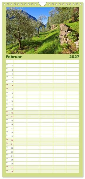 Produktbild: Familienplaner 2027 - Gandria - Malerisches Dorf am Luganer See mit 5 Spalten (Wandkalender, 21 x 45 cm) CALVENDO