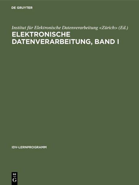 Produktbild: Elektronische Datenverarbeitung, Band I