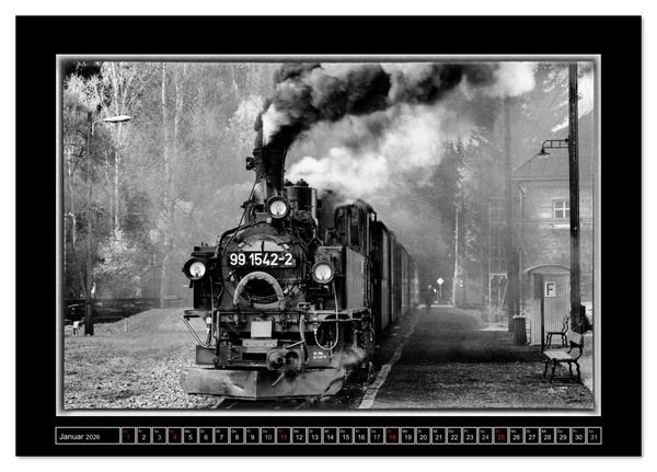 Produktbild: Unter Dampf - Mit der Pre&szlig;nitztalbahn durchs Erzgebirge (Tischkalender 2026 DIN A5 quer), CALVENDO Monatskalender