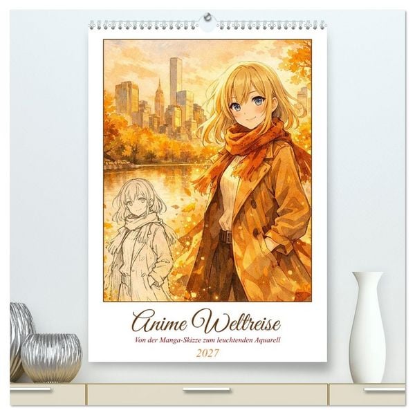 Produktbild: Anime Weltreise (hochwertiger Premium Wandkalender 2027 DIN A2 hoch), Kunstdruck in Hochglanz