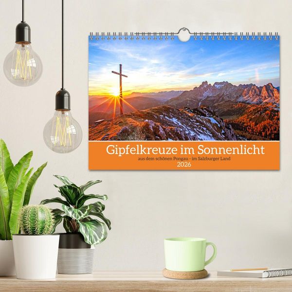 Produktbild: Gipfelkreuze im Sonnenlicht (Wandkalender 2026 DIN A4 quer), CALVENDO Monatskalender