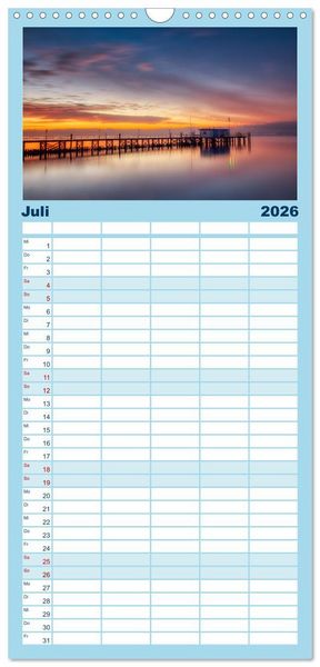 Produktbild: Familienplaner 2026 - Bodensee-Stimmungen mit 5 Spalten (Wandkalender, 21 x 45 cm) CALVENDO