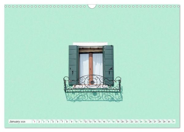 Produktbild: Burano and Minimalism (Wall Calendar 2026 DIN A3 landscape), CALVENDO 12 Month Wall Calendar