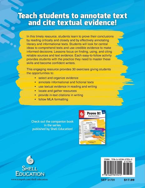 Produktbild: Prove It! Using Textual Evidence, Levels 6-8