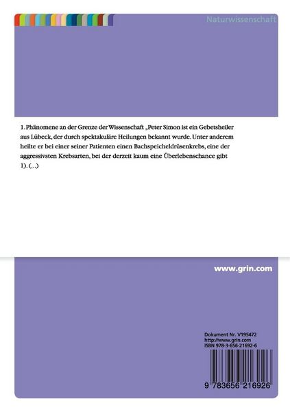Produktbild: "Ich glaube, also werde ich gesund."- Das Geheimnis des Placeboeffekts