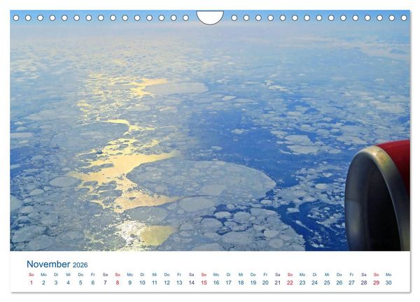 Produktbild: Polarflug Kurs Nordpol (Wandkalender 2026 DIN A4 quer), CALVENDO Monatskalender