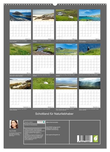 Produktbild: Schottland f&uuml;r Naturliebhaber (hochwertiger Premium Wandkalender 2026 DIN A2 hoch), Kunstdruck in Hochglanz