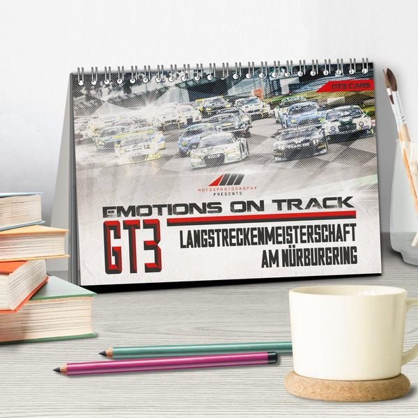 Produktbild: Emotions on Track - Langstreckenmeisterschaft am N&uuml;rburgring - GT3 (Tischkalender 2026 DIN A5 quer), CALVENDO Monatskalender