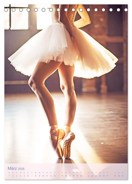 Produktbild: Mit Tutu und Spitzenschuhen Impressionen aus dem Ballett (Tischkalender 2026 DIN A5 hoch), CALVENDO Monatskalender