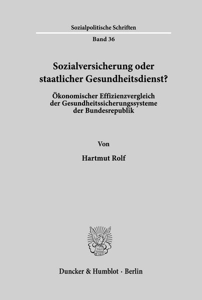 Produktbild: Sozialversicherung oder staatlicher Gesundheitsdienst?