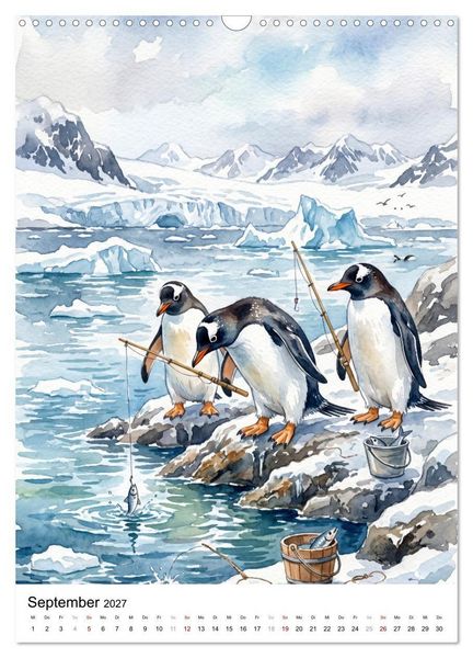 Produktbild: Coole Pinguine (Wandkalender 2027 DIN A3 hoch), CALVENDO Monatskalender