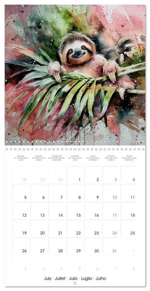 Produktbild: Jolis paresseux (Calendrier mural carr&eacute; 2027 30x30 cm) Calendrier double avec une page pour vos prises de notes