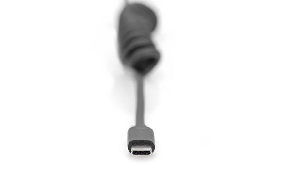 Produktbild: Digitus AK-300431-006-S USB-C&reg; Adapter [1x USB-C&reg; - 1x USB-C&reg;] Schwarz Spiralkabel 1m