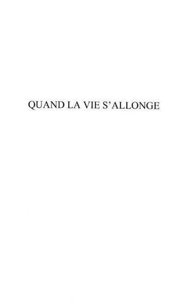 Produktbild: Quand la vie s'allonge