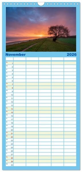 Produktbild: Familienplaner 2026 - Sonne und Meer - Meer geht immer mit 5 Spalten (Wandkalender, 21 x 45 cm) CALVENDO