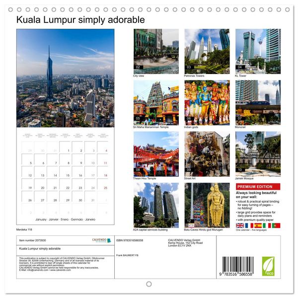 Produktbild: Kuala Lumpur simply adorable (Wall Calendar 2026 12 &times; 12 Inch) CALVENDO 12 Month Wall Calendar