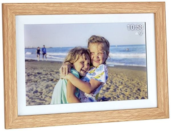 TFA Dostmann FRAMEO App Digitaler WiFi-Bilderrahmen 25.7 cm 10.1 Zoll 1280 x 800 Pixel 32 GB Braun, Weiß