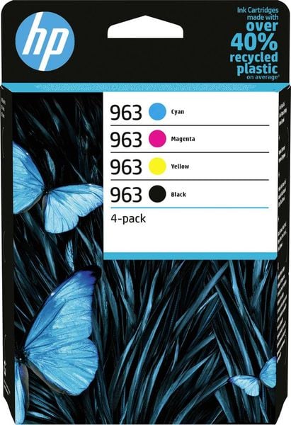 HP 963 Druckerpatrone 4er-Pack Original Schwarz, Cyan, Magenta, Gelb 6ZC70AE Tinte