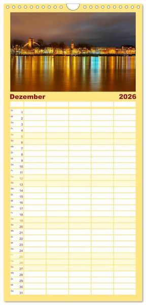 Produktbild: Familienplaner 2026 - K&ouml;ln dunkel bunt - Die Stadt in anderem Licht! mit 5 Spalten (Wandkalender, 21 x 45 cm) CALVENDO