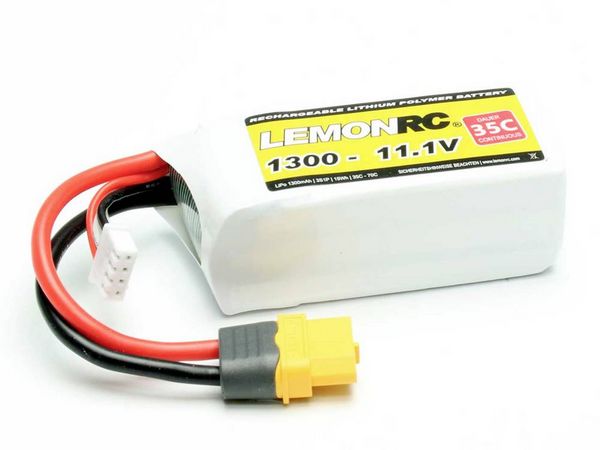 Produktbild: LemonRC Modellbau-Akkupack (LiPo) 11.1V 1300 mAh Zellen-Zahl: 3 35 C Softcase XT60