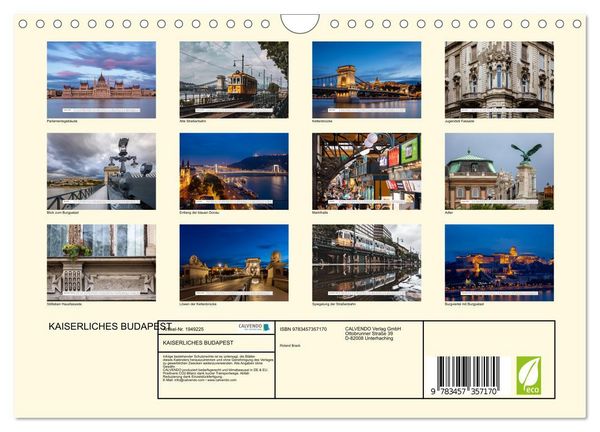 Produktbild: KAISERLICHES BUDAPEST (Wandkalender 2026 DIN A4 quer), CALVENDO Monatskalender