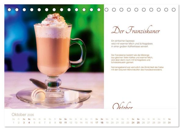 Produktbild: Wiener Kaffeerezepte (Tischkalender 2026 DIN A5 quer), CALVENDO Monatskalender