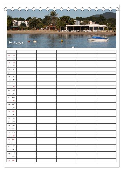 Produktbild: Ibiza / Familienplaner (Tischkalender 2026 DIN A5 hoch), CALVENDO Monatskalender
