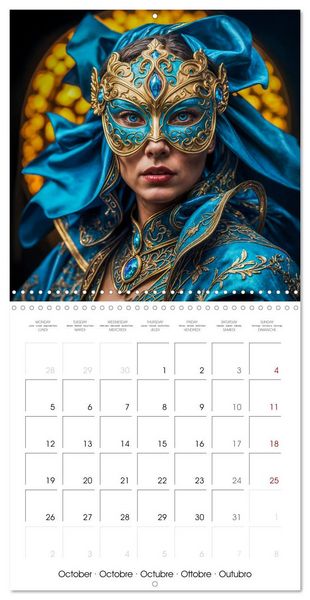 Produktbild: Masks from the realm of fantasy (Wall Calendar 2026 12 &times; 12 Inch) CALVENDO 12 Month Wall Calendar