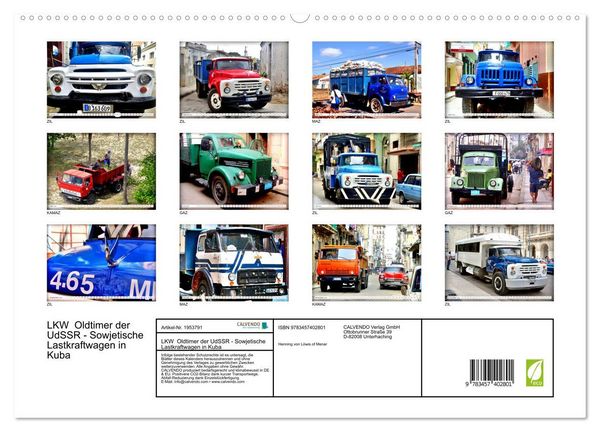 Produktbild: LKW Oldtimer der UdSSR - Sowjetische Lastkraftwagen in Kuba (hochwertiger Premium Wandkalender 2026 DIN A2 quer), Kunstdruck in Hochglanz