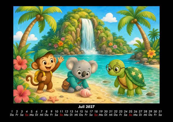 Produktbild: Wasserf&auml;lle der Fantasie mit Milo, Kiki & Taz 2027 Fotokalender DIN A3