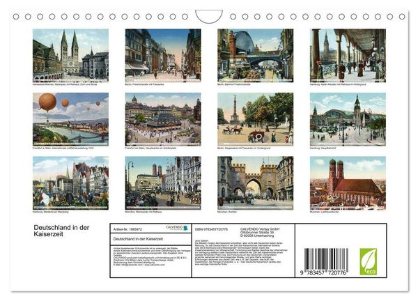 Produktbild: Deutschland in der Kaiserzeit (Wandkalender 2026 DIN A4 quer), CALVENDO Monatskalender