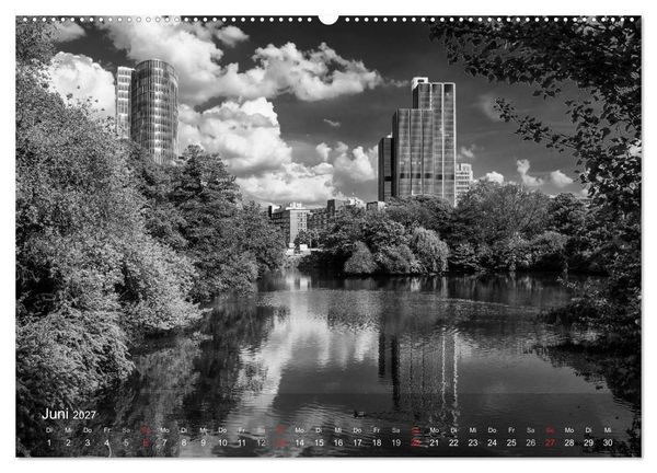 Produktbild: D&uuml;sseldorf Ansichten in Schwarz-Wei&szlig; (hochwertiger Premium Wandkalender 2027 DIN A2 quer), Kunstdruck in Hochglanz