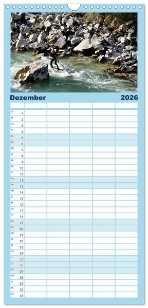 Produktbild: Familienplaner 2026 - Wildwasser Stand up mit 5 Spalten (Wandkalender, 21 x 45 cm) CALVENDO