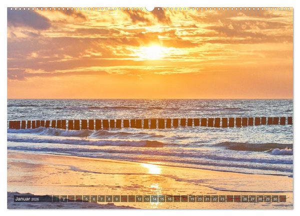 Produktbild: Sonnenunterg&auml;nge an Ostseek&uuml;ste und Bodden (Wandkalender 2026 DIN A2 quer), CALVENDO Monatskalender